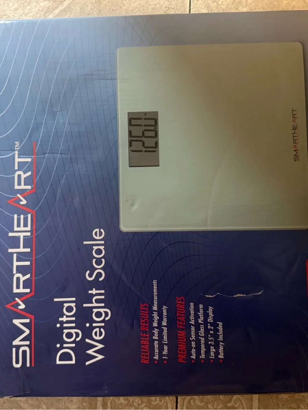 SmartHeart Digital Glass Bathroom Scale Modern White Model 19-101